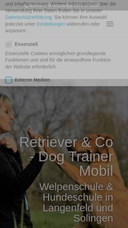 Vorschau der mobilen Webseite www.dog-trainer-mobil.de, Hundeschule Dog Trainer Mobil