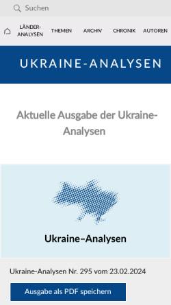 Vorschau der mobilen Webseite www.laender-analysen.de, Ukraine-Analysen