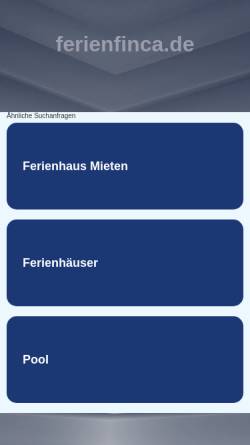 Vorschau der mobilen Webseite ferienfinca.de, Internet-Reisen Trans-Heynen