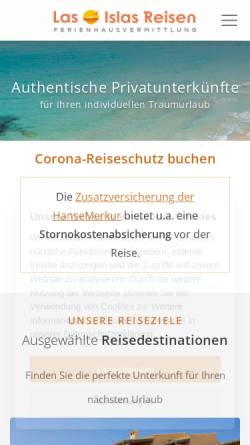 Vorschau der mobilen Webseite www.las-islas-reisen.de, Las Islas Reisen