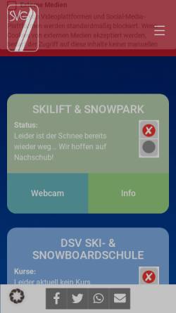 Vorschau der mobilen Webseite www.sv-gmuend.de, Schneeschuhverein Schwäbisch Gmünd