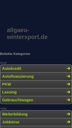 Vorschau der mobilen Webseite www.allgaeu-wintersport.de, Allgäu Wintersport