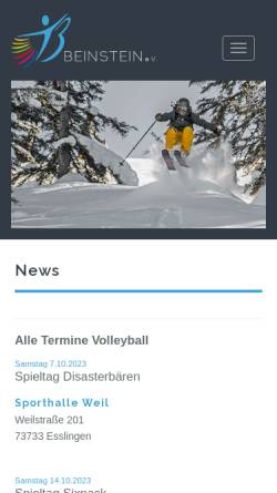 Vorschau der mobilen Webseite www.tb-beinstein.de, Skiabteilung TB-Beinstein