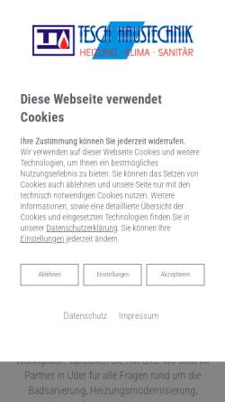 Vorschau der mobilen Webseite www.tesch-haustechnik.de, Tesch Haustechnik GmbH