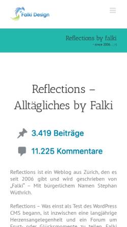 Vorschau der mobilen Webseite www.falki-design.ch, Reflections