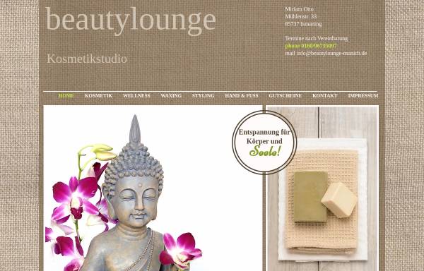 Vorschau von www.beautylounge-munich.de, Beauty Lounge - Miriam Otto