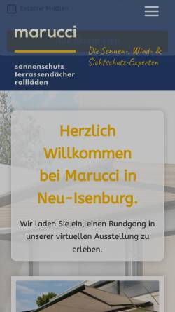 Vorschau der mobilen Webseite www.marucci-markisen.de, Marucci Markisen GmbH