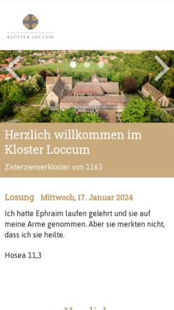 Vorschau der mobilen Webseite www.kloster-loccum.de, Kloster Loccum