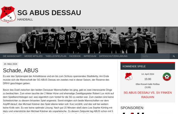 Vorschau von www.abus-handball.de, SG Abus Dessau