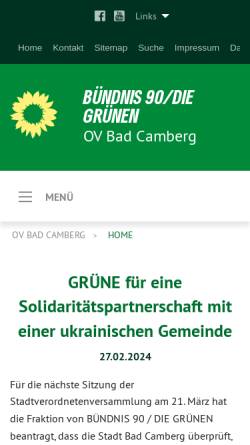 Vorschau der mobilen Webseite gruene-badcamberg.de, Bündnis 90/Die Grünen Bad Camberg
