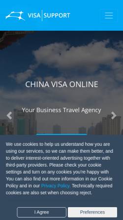 Vorschau der mobilen Webseite www.visa-support.de, Visa Support & Business Solutions GmbH