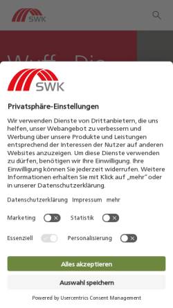 Vorschau der mobilen Webseite www.swk.de, SWK Mobil GmbH