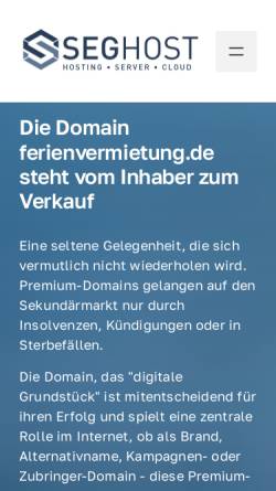 Vorschau der mobilen Webseite www.ferienvermietung.de, Clausnitzer Ferienvermietung & Immobilien