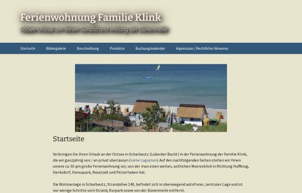 Vorschau von www.klink-scharbeutz.de, Ferienwohnung Familie Klink
