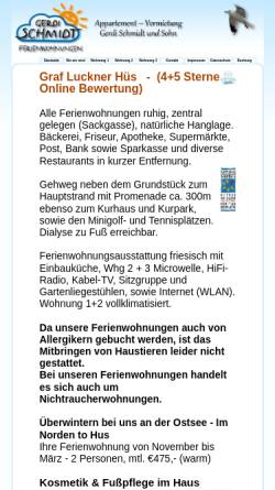 Vorschau der mobilen Webseite www.gerdi-schmidt.de, Ferienwohnung Gerdi Schmidt