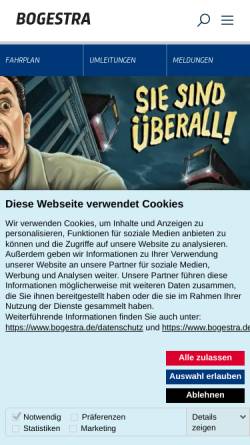Vorschau der mobilen Webseite www.bogestra.de, BOGESTRA - Bochum-Gelsenkirchener-Straßenbahnen AG