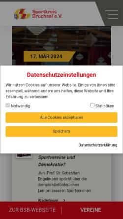Vorschau der mobilen Webseite www.sportkreis-bruchsal.de, Sportkreis Bruchsal