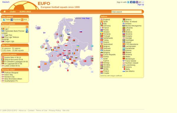 Vorschau von www.eufo.de, Europäische Fußballkader