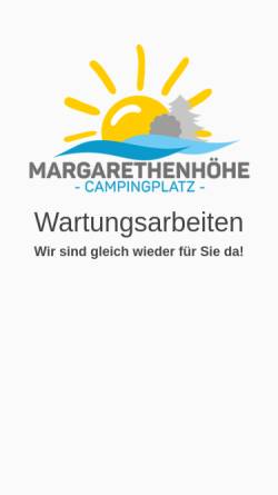 Vorschau der mobilen Webseite www.campingplatz-margarethenhoehe.de, Campingplatz-Margarethenhöhe