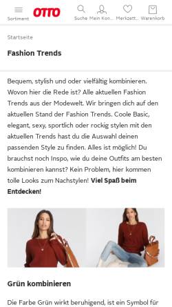 Vorschau der mobilen Webseite www.otto.de, Two for Fashion