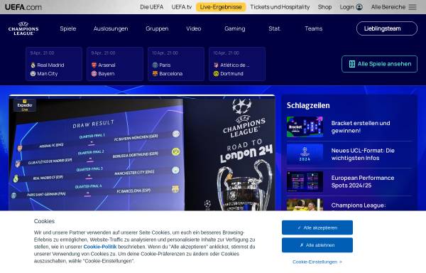 Vorschau von de.uefa.com, UEFA Champions League