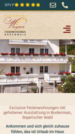 Vorschau der mobilen Webseite www.fewo-wagnerpanorama.de, Ferienwohnungen Wagner