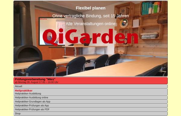 Vorschau von www.qigarden.de, QiGarden Heilpraktikerschule