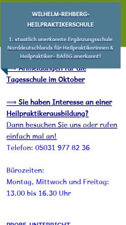 Vorschau der mobilen Webseite www.rehberg-schule.de, Wilhelm-Rehberg-Schule