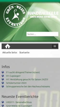 Vorschau der mobilen Webseite www.gruen-weiss.ch, Grün-Weiss Effretikon