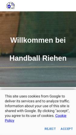Vorschau der mobilen Webseite www.handball-riehen.ch, Handball Riehen