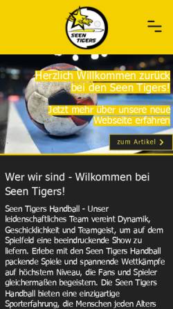 Vorschau der mobilen Webseite seen-tigers.ch, Seen Tigers