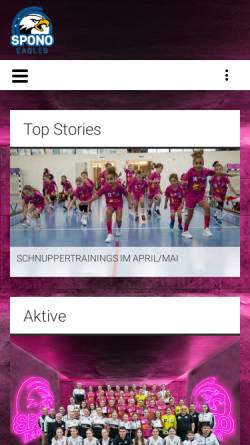 Vorschau der mobilen Webseite www.spono.ch, Spono Nottwil Handball