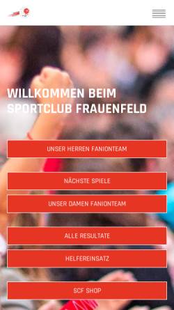Vorschau der mobilen Webseite www.scf.ch, Sportclub Frauenfeld