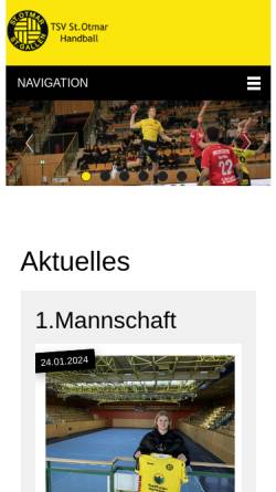 Vorschau der mobilen Webseite www.otmarhandball.ch, TSV St. Otmar St. Gallen