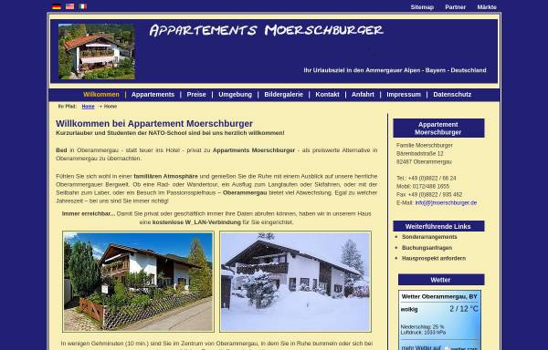 Vorschau von www.moerschburger.de, Appartements Mörschburger