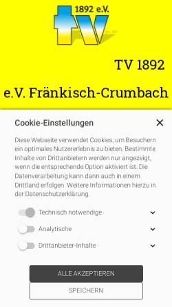 Vorschau der mobilen Webseite www.tv-fraenkisch-crumbach.de, TV Fränkisch-Crumbach 1892 e.V.