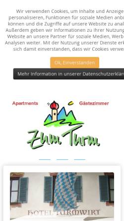 Vorschau der mobilen Webseite www.turmwirt.de, Hotel Turmwirt