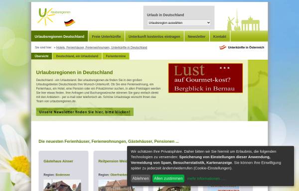 Vorschau von www.urlaubsregionen.de, Urlaubsregionen.de