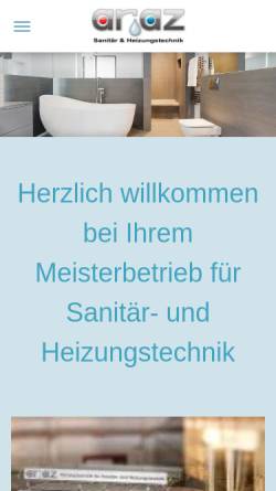 Vorschau der mobilen Webseite www.sanitaer-araz.de, Araz Heizungstechnik