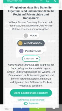 Vorschau der mobilen Webseite www.easy2coach.net, Easy2Coach GmbH