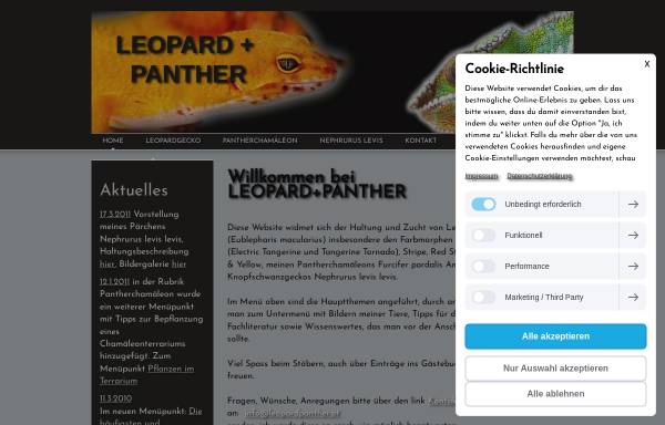 Vorschau von www.leopardpanther.at, Leopardgeckos und Pantherchamäleon