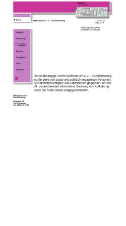Vorschau der mobilen Webseite www.widerspruch-sozialberatung.de, Widerspruch e.V. - Sozialberatung