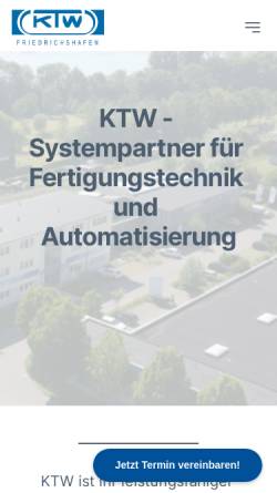 Vorschau der mobilen Webseite www.ktw-friedrichshafen.de, KTW K. Weißhaupt GmbH