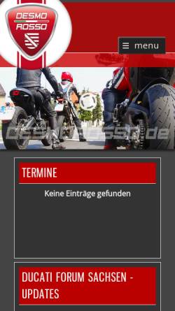 Vorschau der mobilen Webseite www.desmorosso.de, Desmorosso - Ducati Stammtisch Sachsen