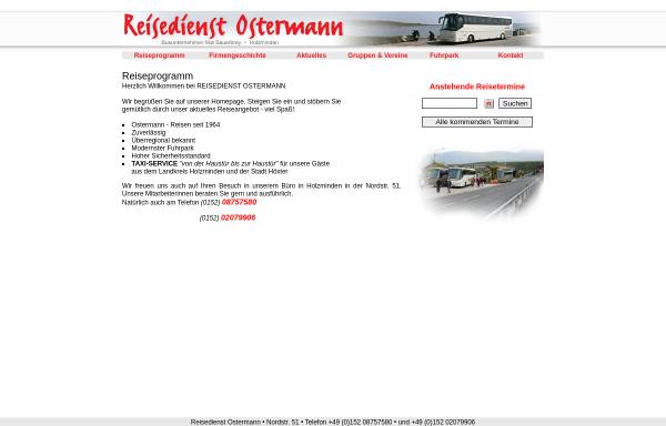 Vorschau von www.ostermann-reisen.com, Ostermann-Reisen, Reisedienst und Int. Touristik GmbH