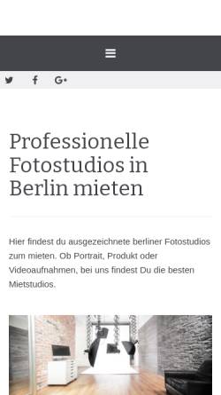 Vorschau der mobilen Webseite www.mietfotostudio-berlin.de, Nolte, Sascha