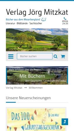 Vorschau der mobilen Webseite www.mitzkat.de, Verlag Jörg Mitzkat