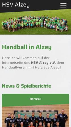 Vorschau der mobilen Webseite www.hsv-alzey.de, HSV Alzey