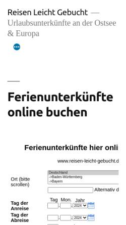 Vorschau der mobilen Webseite www.reisen-leicht-gebucht.de, Reisen-leicht-gebucht.de