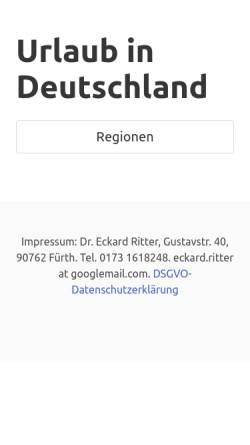 Vorschau der mobilen Webseite www.urlaub99euro.de, Urlaub in Deutschland